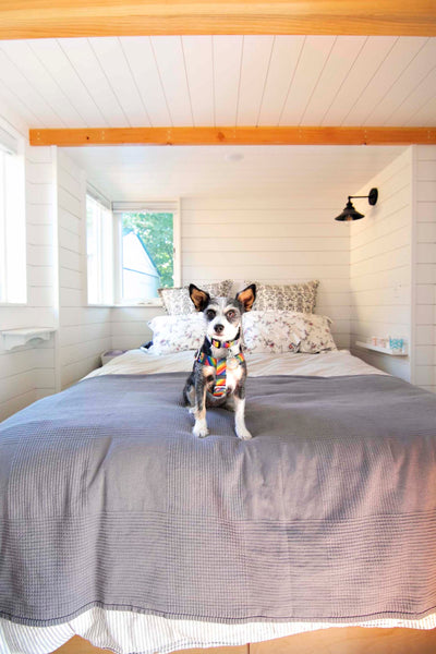 Warm wood and white paint keep things bright in this Portland tiny home.