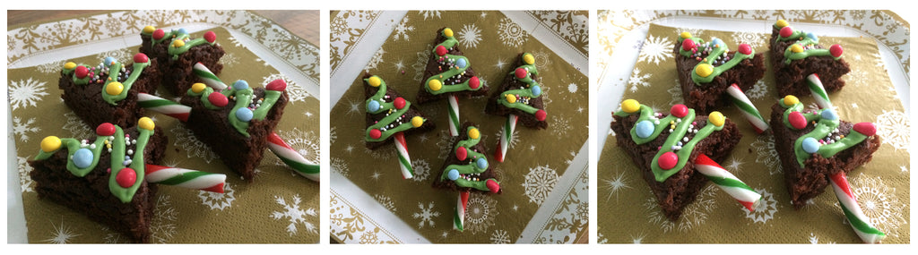 How to make easy Betty Crocker Microwave Christmas Tree Brownies by Potters Cookshop