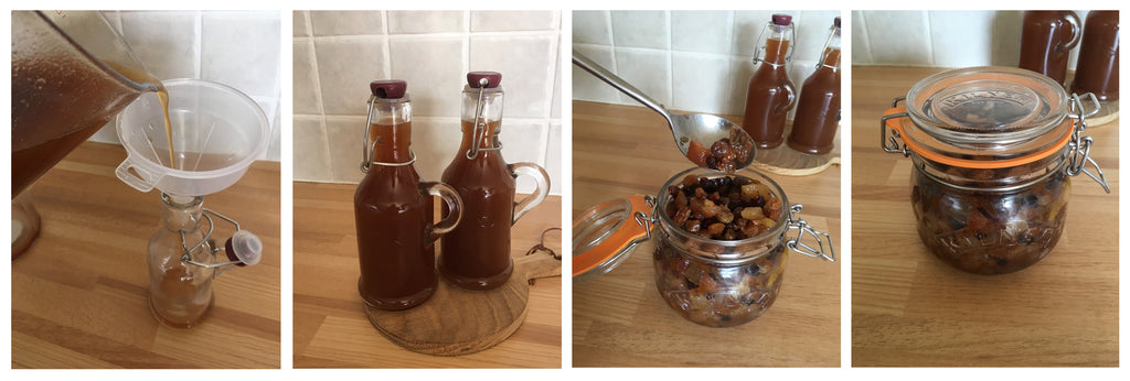 Storing Christmas Pudding Vodka Liqueur and Fruit using Kilner from Potters Cookshop