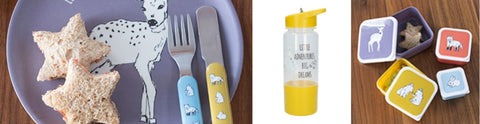 Into The Wild Little Explorers Children's Cutlery Set, Snack Pots and Hydration Water Bottle