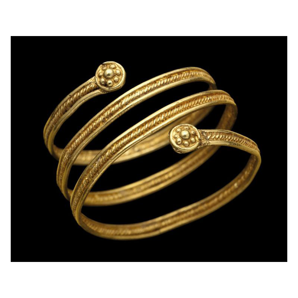 Etruscan Coil Ring with Rosettes
