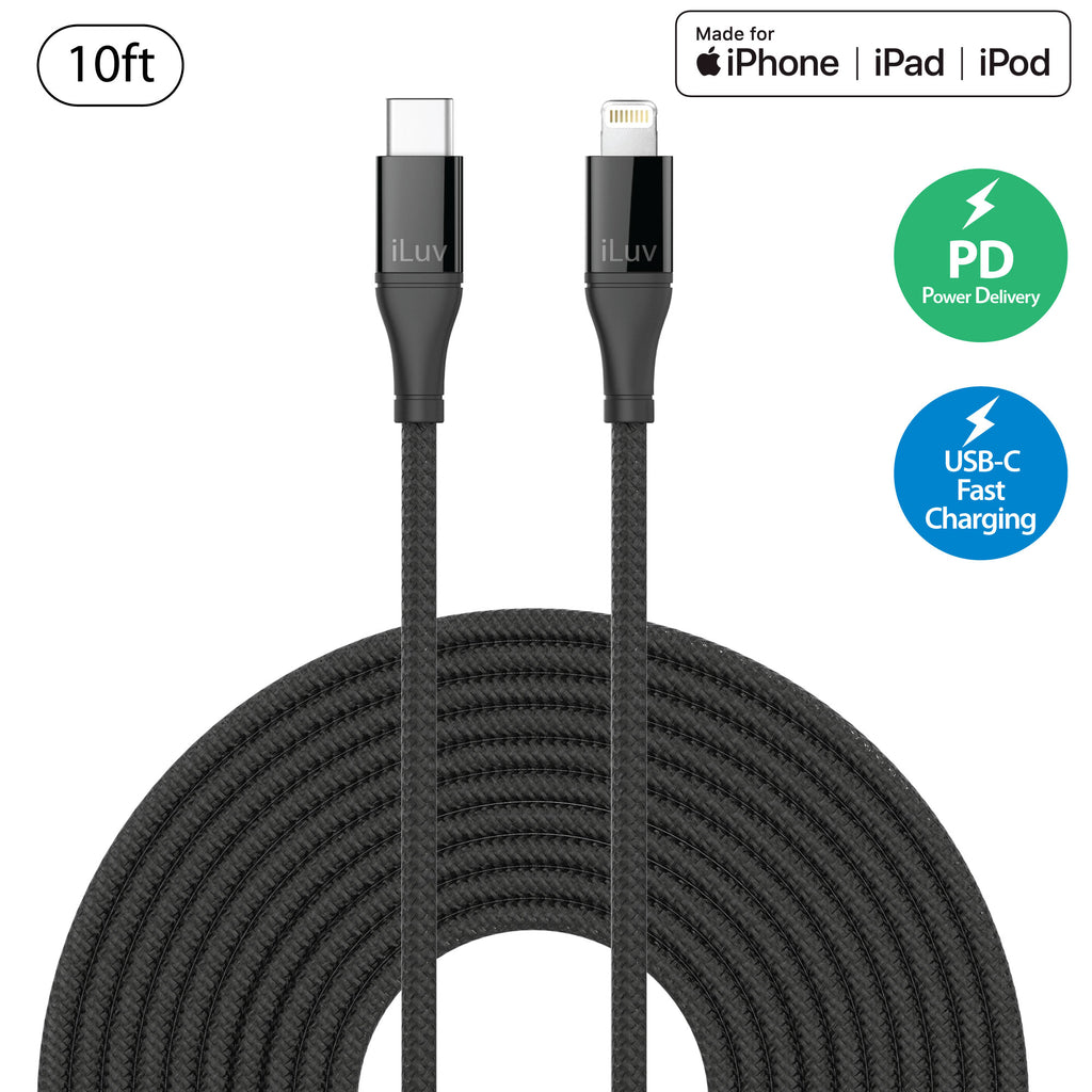 camera symbool Meenemen Fast Charging USB-C to Lightning Cable 3ft/6ft/10ft – iLuv Creative  Technology