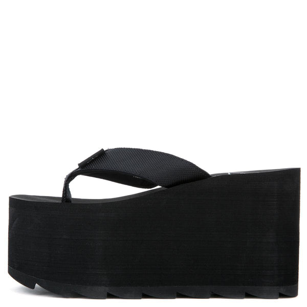 black foam platform sandals