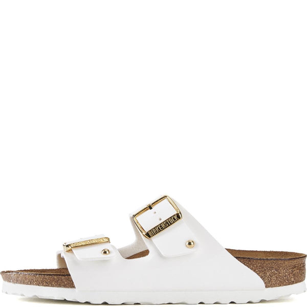 white and gold birkenstocks