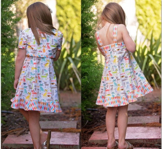 Carousel Sundress & Topper, girls dress and bolero sewing pattern sizes 3-10 years. - Felicity Sewing Patterns