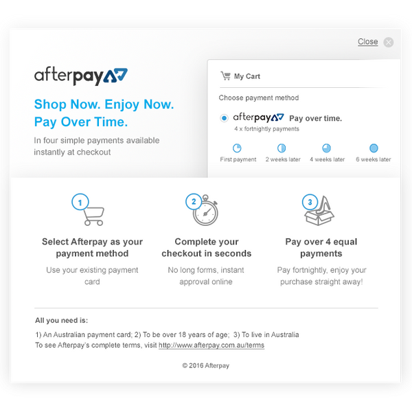 Afterpay instructions