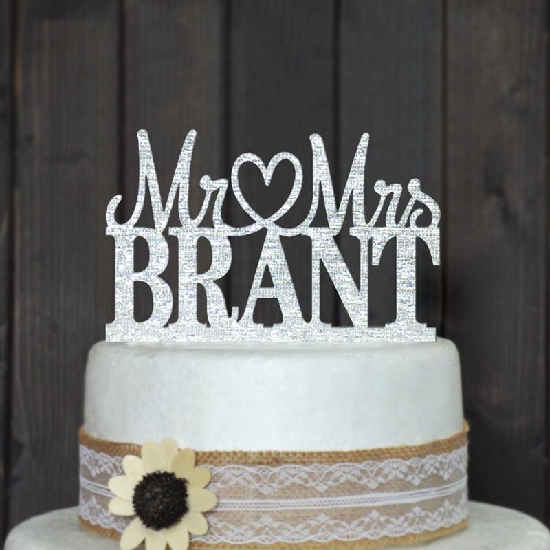 Custom Wedding Cake Topper Personalized With Your Last Name The Suggestion Store 