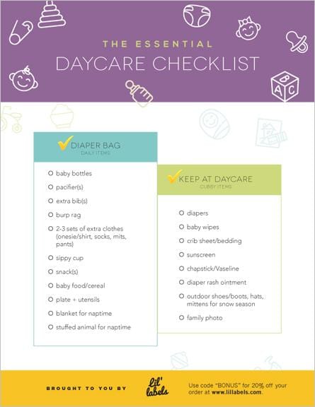 Essential Daycare Checklist
