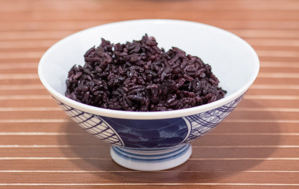 black rice in japanese bowl