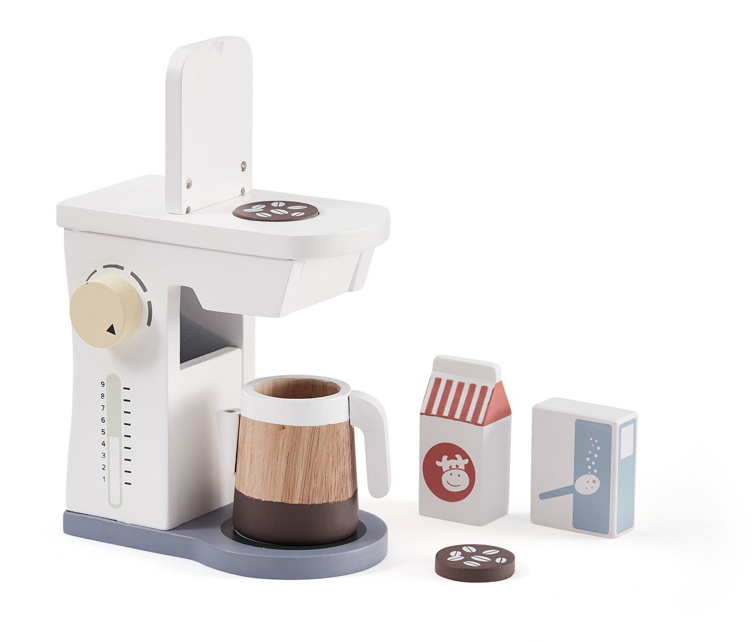Kids Concept - Wooden Coffee Maker Set in white - scandibornusa