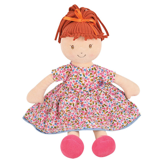 Tikiri Toys Emmy Lu - Orange Hair in Pink Print Dress
