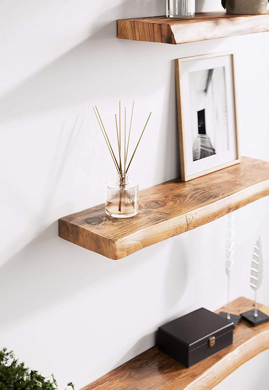 Mindful Engineering Live Edge Floating Wall Shelf