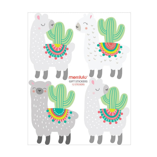 Merrilulu Llama Stickers For Gift Bags, 12 Ct