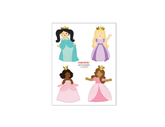 Merrilulu Pretty Princess - Gift Bag Stickers, 12 Ct