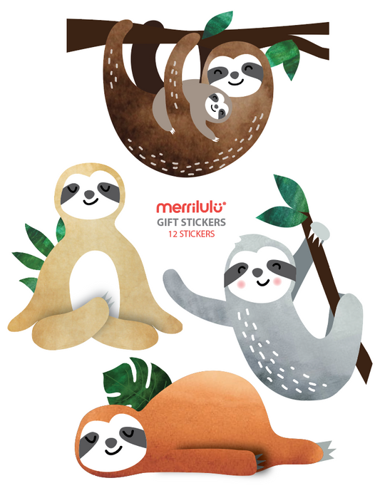 Merrilulu Sloth Party Stickers For Gift Bags