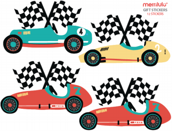 Merrilulu Vintage Race Car Stickers For Gift Bags