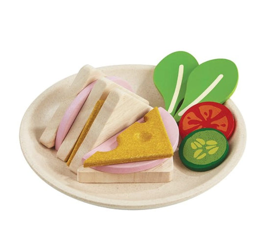 Plan Toys Wooden Sandwich Meal Play Set
