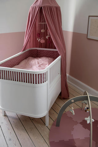 Sebra Quilted Baby Cot Bumper in Blossom Pink