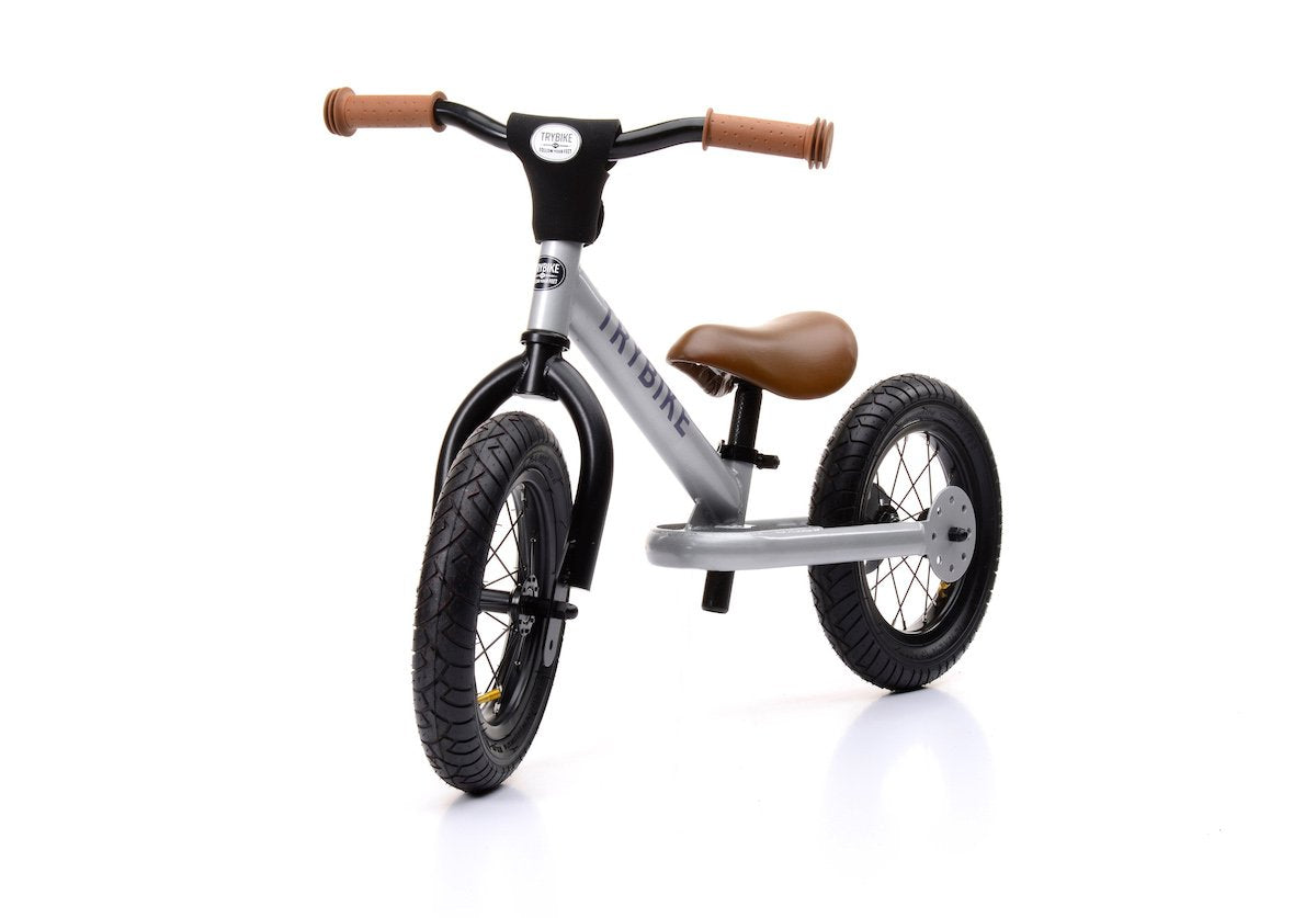 Trybike Steel 2 in 1 Balance Bike / Trike - Silver - scandibornusa