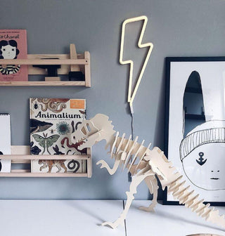 A Little Lovely Company Lightening Bolt Neon Wall Light in Yellow - EU Plug