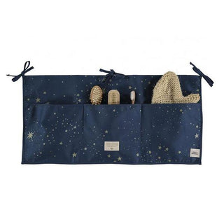 Nobodinoz Merlin Crib Organiser in Gold Stella / Night Blue