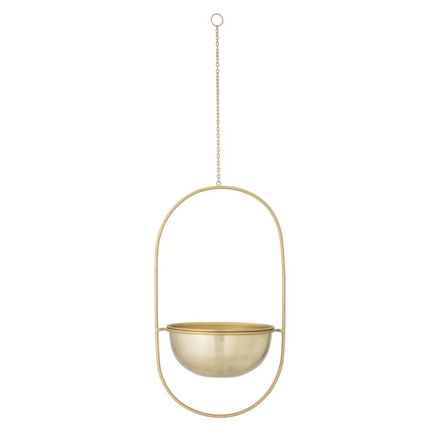 Bloomingville - Hanging Flowerpot in Gold Metal - Scandibørn