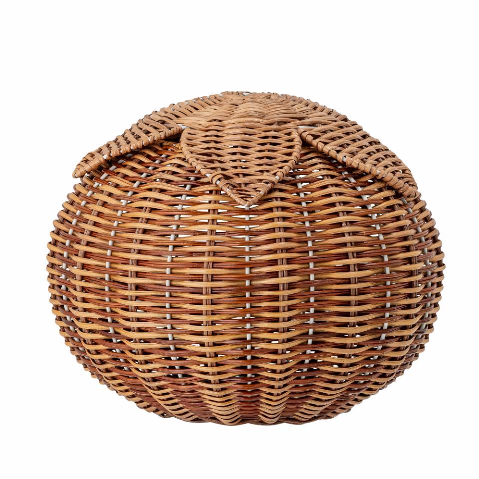 Bloomingville Hea Rattan Basket with Lid - Brown - Scandibørn