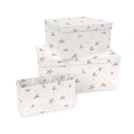 Cam Cam Storage Boxes in Windflower Creme (Set of 3) - Scandibørn