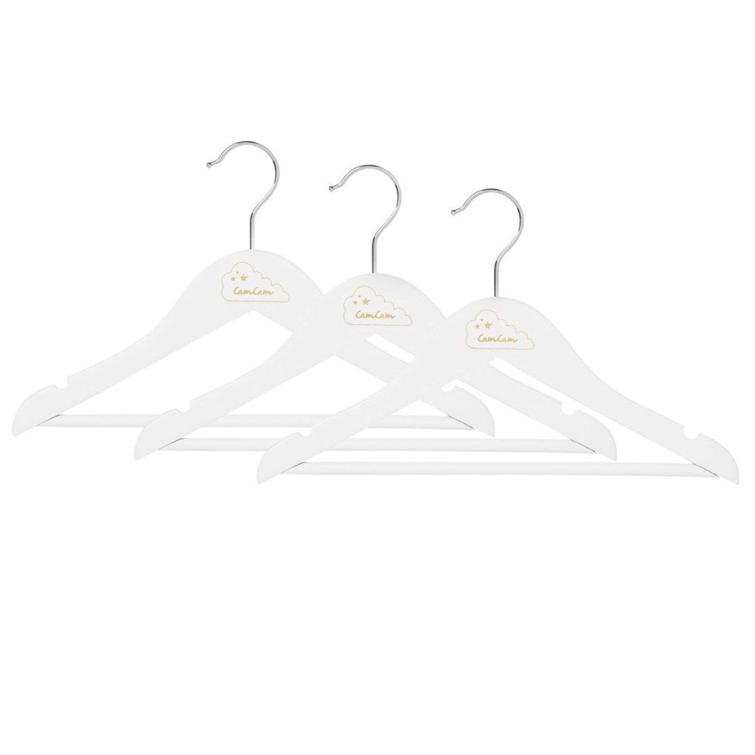 Cam Cam Wooden Clothes Hangers in White - Scandibørn