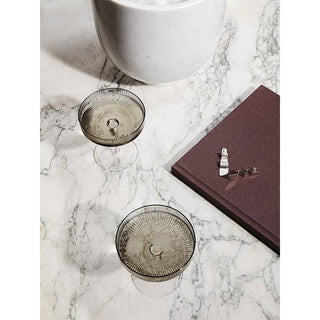 Ferm Living Ripple Champagne Saucer (Set of 2) - Smoked Glass