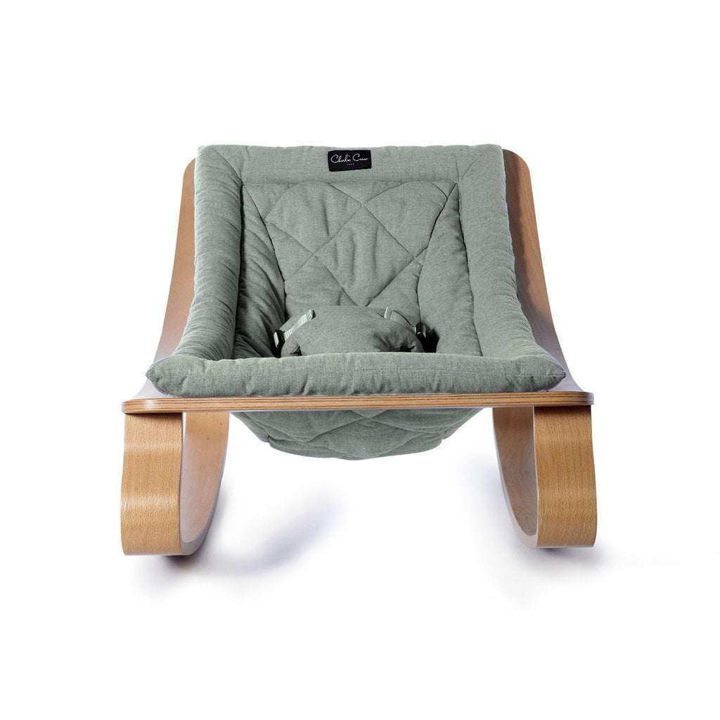 Charlie Crane Levo Baby Rocker in Beech and Aruba blue - Scandibørn