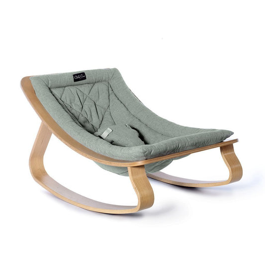 Charlie Crane Levo Baby Rocker in Beech and Aruba blue - Scandibørn