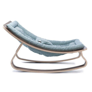 Charlie Crane Levo Baby Rocker in Walnut and Aruba Blue - Scandibørn