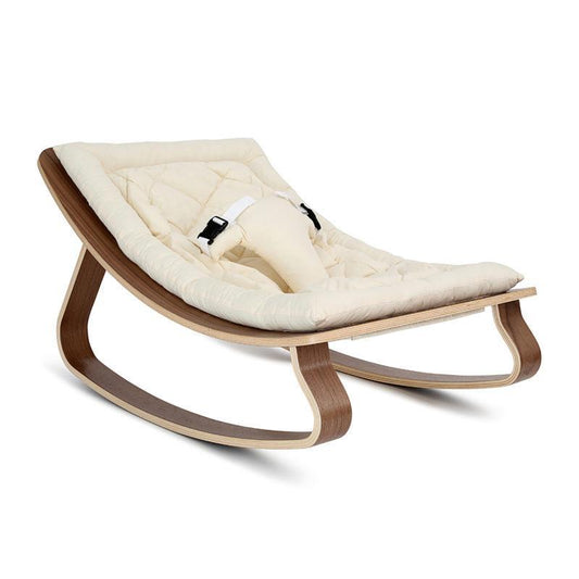 Charlie Crane Levo Baby Rocker in Walnut and Organic Off White Seat - Scandibørn