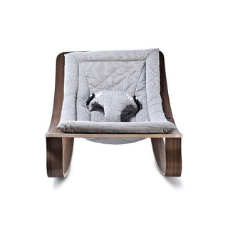 Charlie Crane Levo Baby Rocker in Walnut and Sweet Grey - Scandibørn