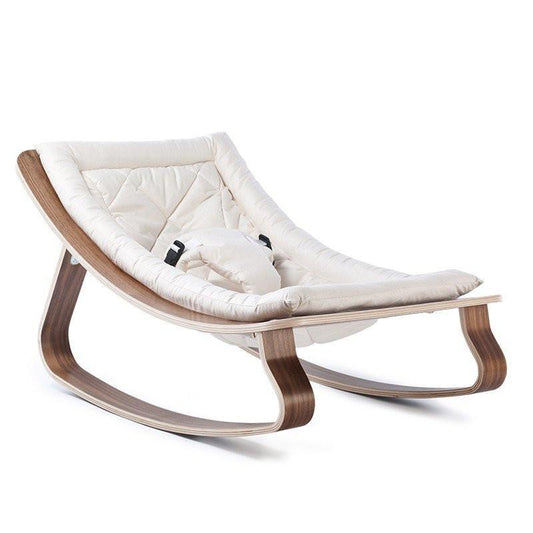 Charlie Crane Levo Baby Rocker in Walnut and white