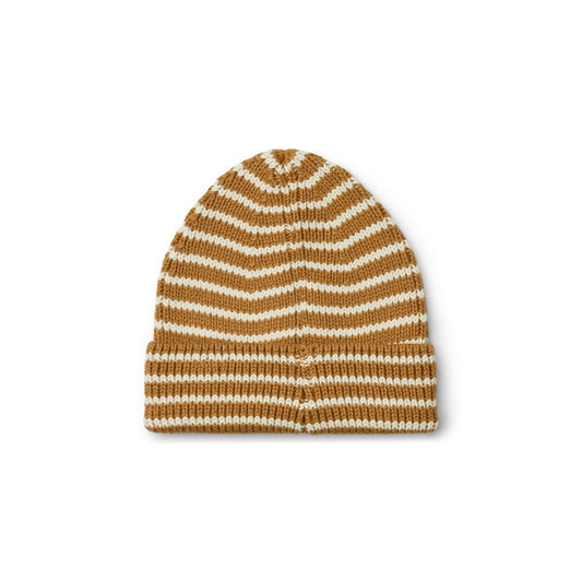 Liewood Ezra Beanie - Stripe: Golden Caramel/Creme De La Creme