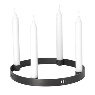 Ferm Living - Small Candle Holder Circle - Black Brass - Scandibørn