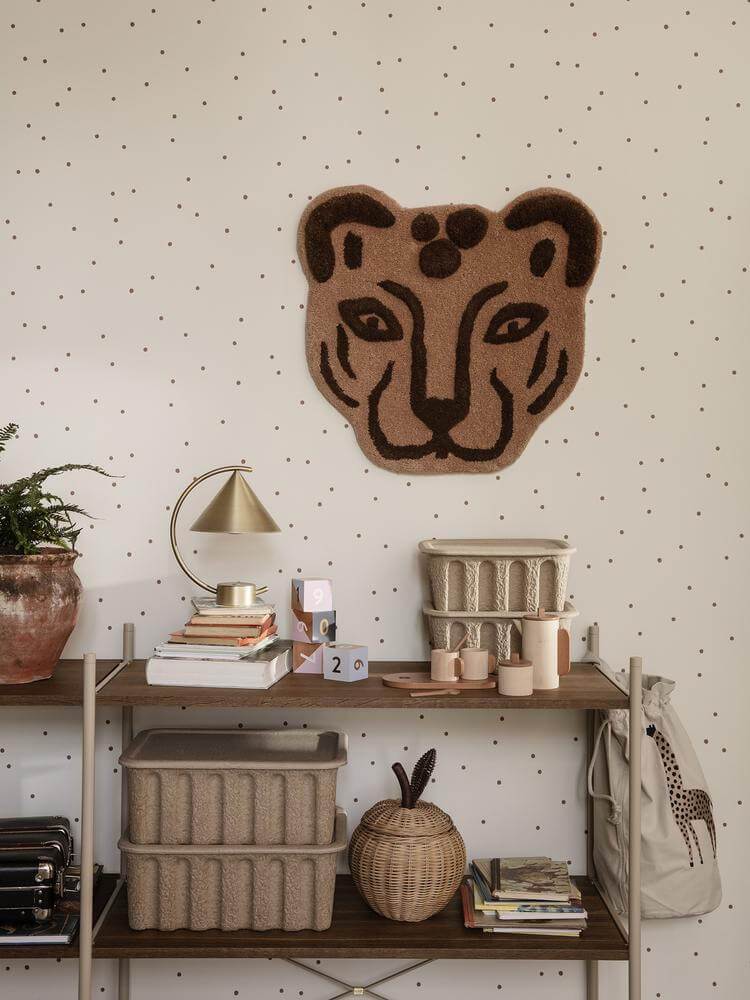 Ferm Living Tufted Leopard Head Rug - Brown - Scandibørn