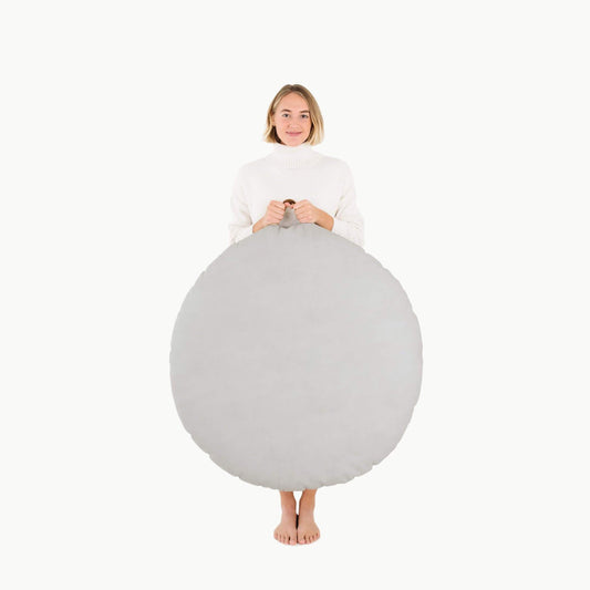 Gathre Large Circular Floor Cushion in Pewter