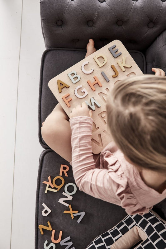 Kids Concept Wooden Alphabet Puzzle in Swedish - Scandibørn