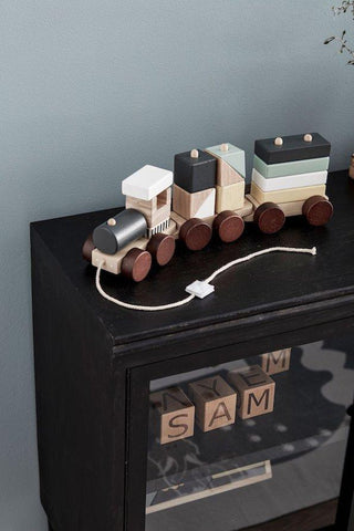 Kids Concept Wooden Block Train - Scandibørn