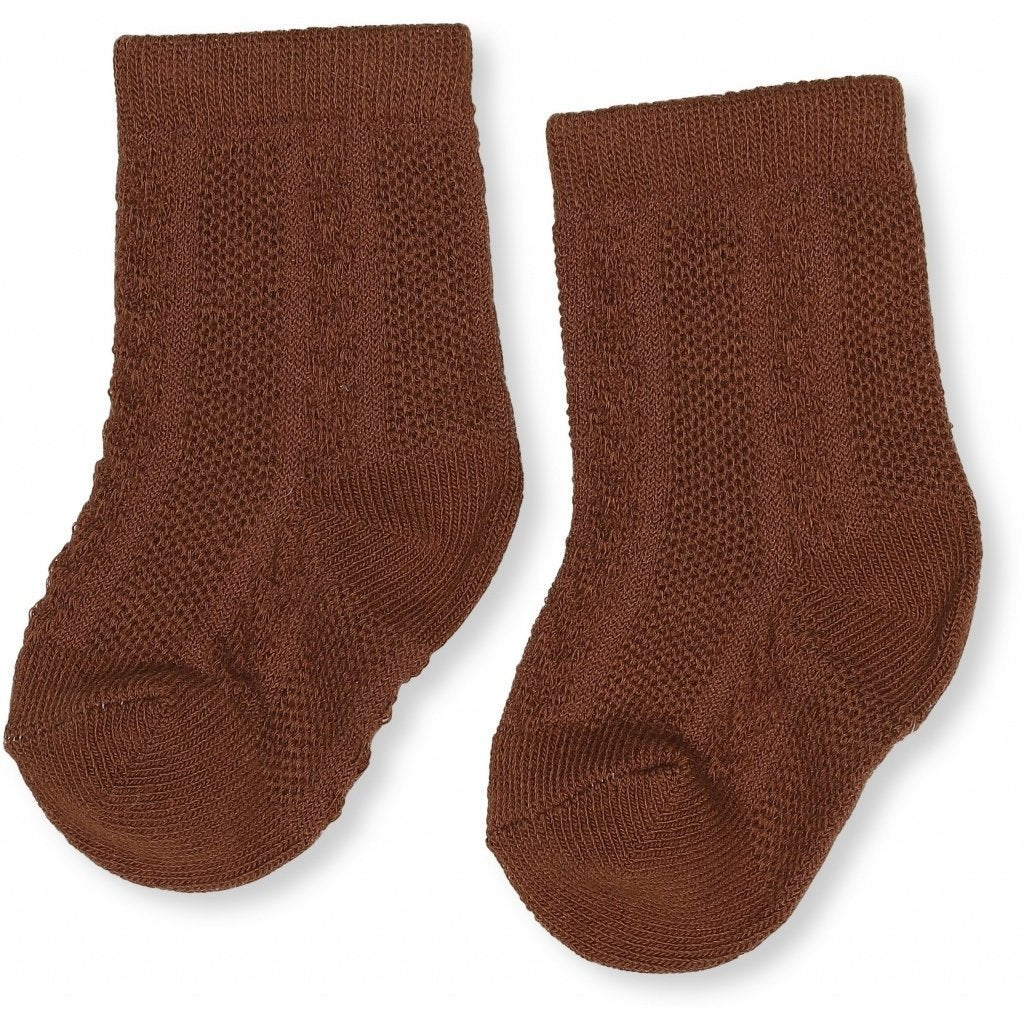 Konges Slojd Fuma Sock Pointelle Deux in Caramel - Scandibørn