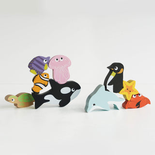 Le Toy Van Ocean Stacking Animals & Bag - Scandibørn