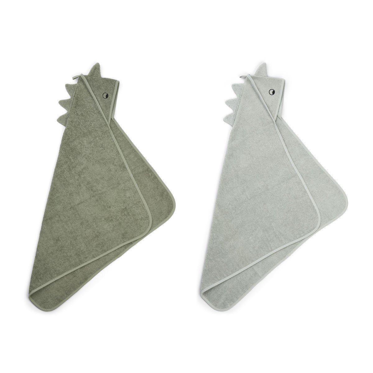 Liewood Albert Baby towel (2 Pack) in Dino Green Mix - Scandibørn