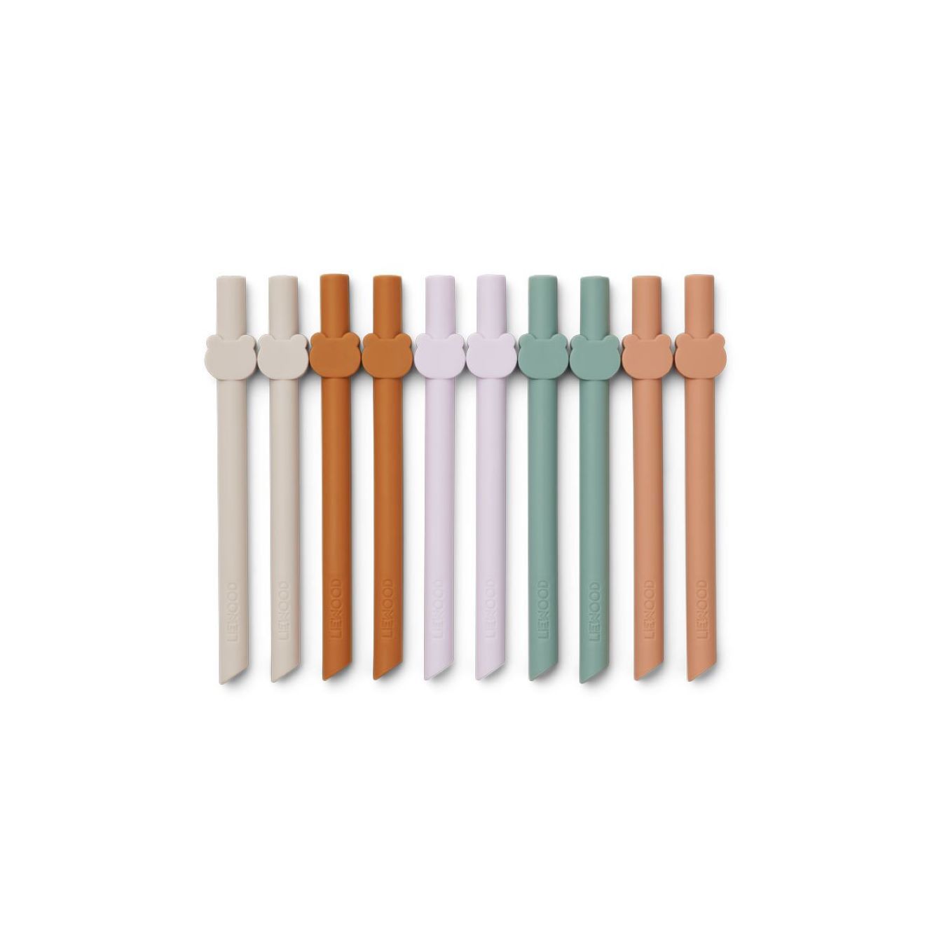 Liewood Badu Silicone Straw Set (10 Pack) - Multi Mix - Scandibørn