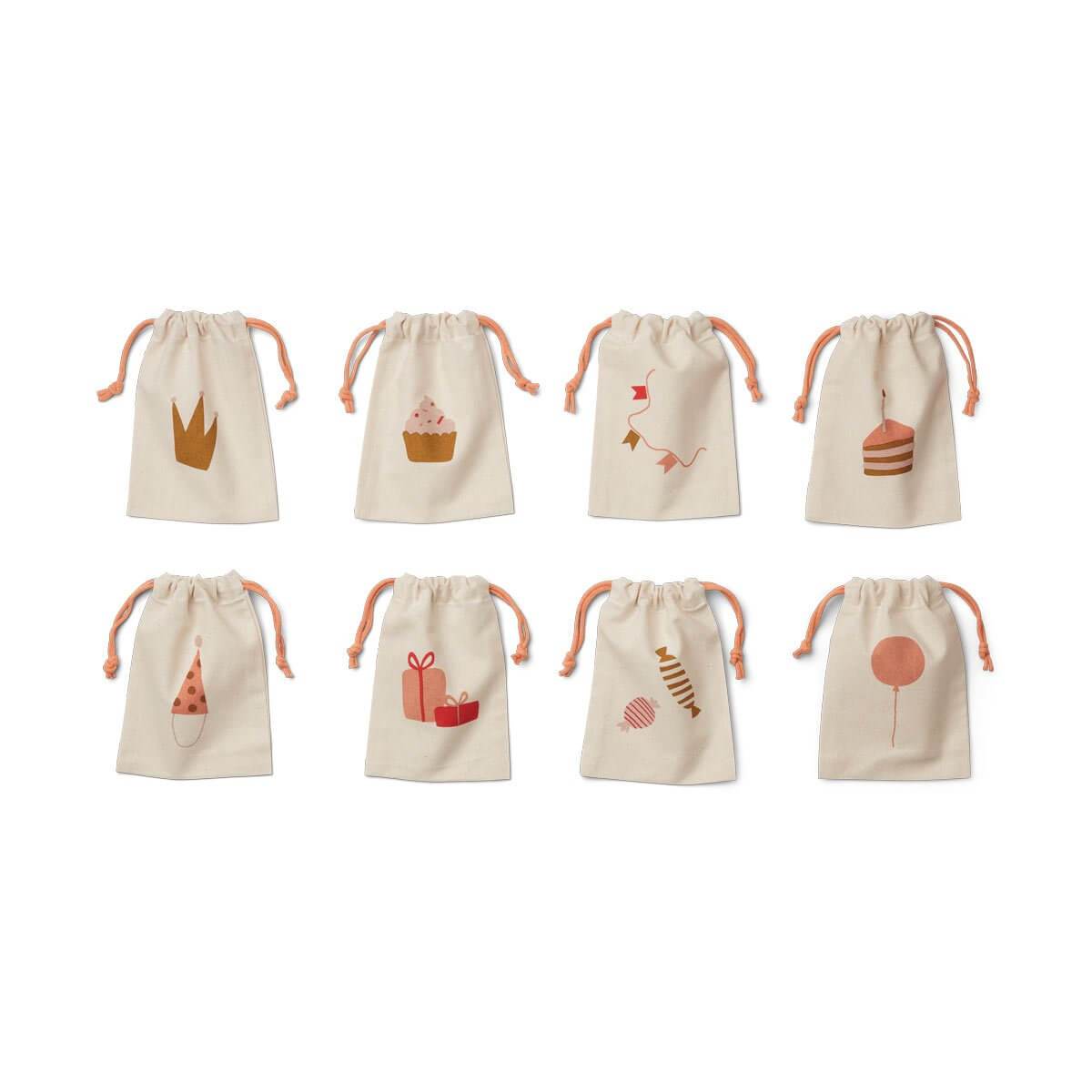 Liewood Darcey Dust Bag (8 pack) - Birthday Multi Mix - Scandibørn