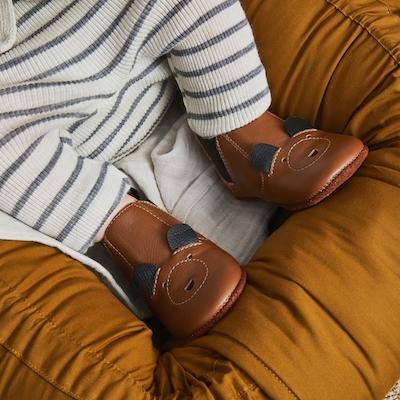 Liewood Edith Leather Slipper in Mr Bear Mustard - Scandibørn