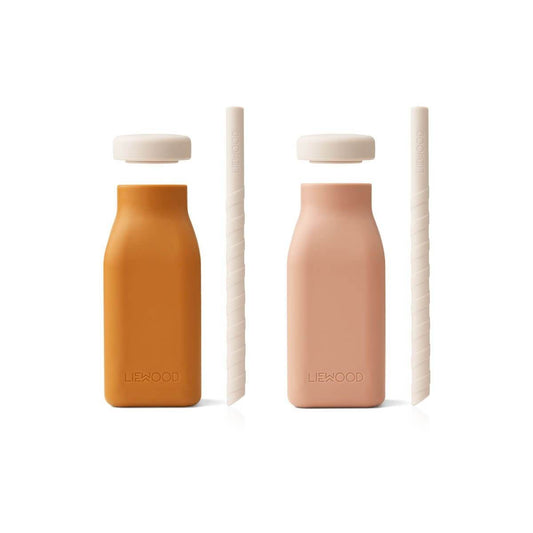 Liewood Erika Milkshake Bottle (2 pack) - Mustard/Dark Rose Mix - Scandibørn