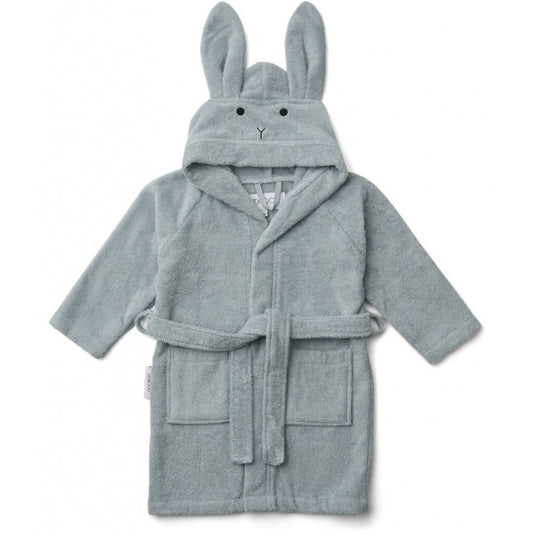 Liewood Lily Bathrobe Rabbit Sea Blue - Scandibørn